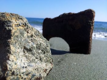 Close-up of rocks on beach