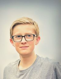 Close-up portrait of smiling boy