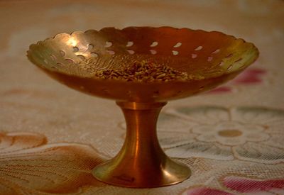 Close-up of dessert on table