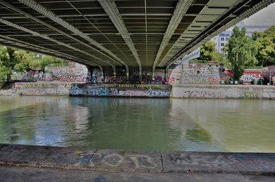 Bridge over river in city