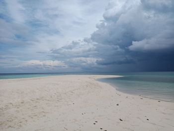 Scenic view of beach against sky