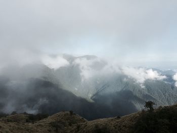 Scenic view of mountains against sky