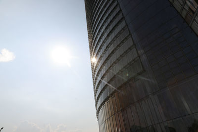 Low angle view of modern building against sky