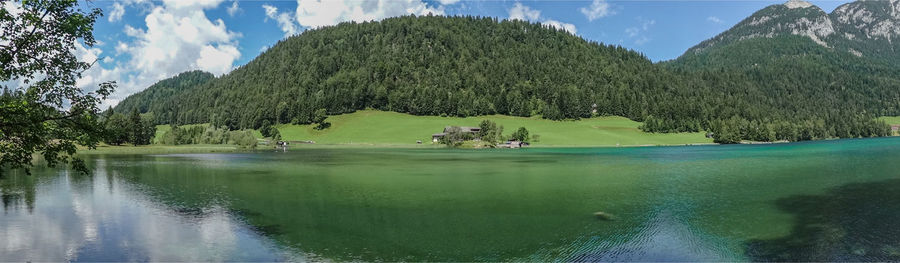 Panoramic view of lake against sky