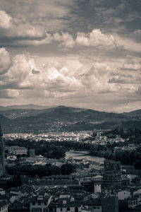 High angle view of townscape against sky