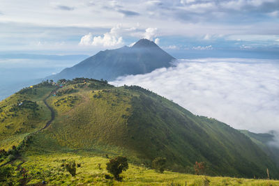 Scenic view of mountains against sky