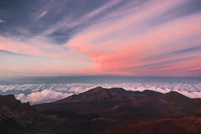 Scenic view of landscape during sunset