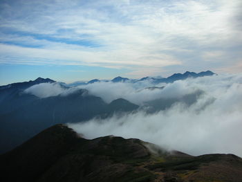 Scenic view of mountains against sky