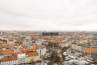 High angle view of townscape against sky