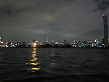 Illuminated city at night
