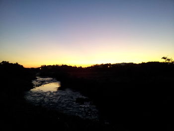 Scenic view of sunset over sea