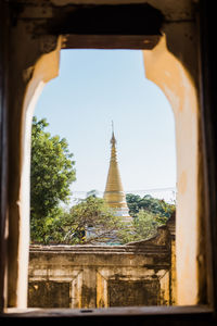 View of temple building against sky