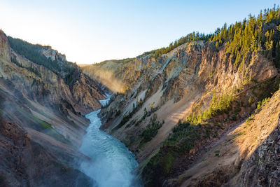 Scenic view of waterfall
