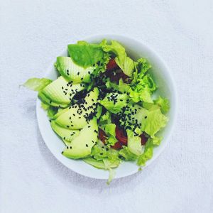 High angle view of salad