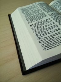 Close-up of book on table