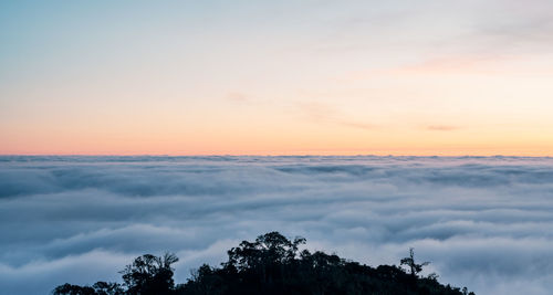 Scenic view of dramatic sky during sunset