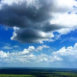 Scenic view of landscape against cloudy sky