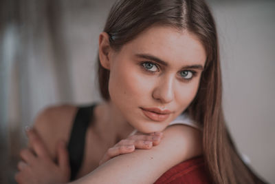 Close-up portrait of young woman