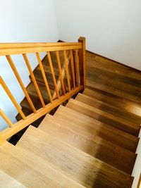 High angle view of empty chairs at home