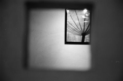 Close-up of illuminated window in home