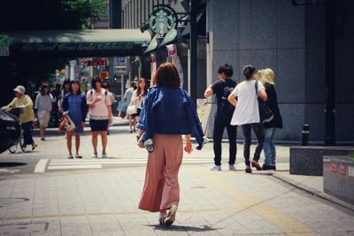 People walking in city