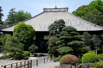 View of built structure against trees