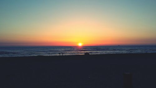 Scenic view of sea at sunset