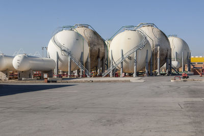 View of factory against clear sky