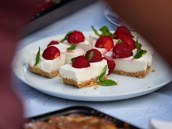 Close-up of dessert in plate