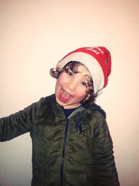 Portrait of smiling boy wearing hat