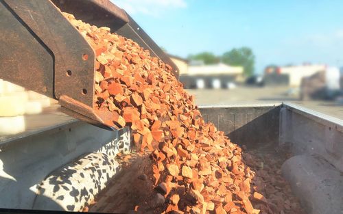 Close-up of food on metal
