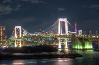 Illuminated city at night