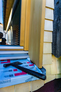 Close-up of open book on table