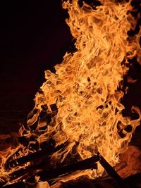 Close-up of fire against black background