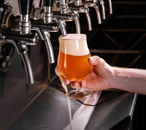 Cropped hand of man holding drink