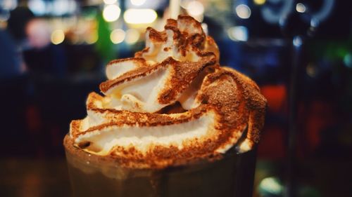 Close-up of cream coffee