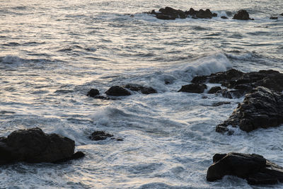 Rock formation in sea