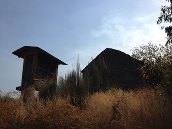 Low angle view of built structure against sky