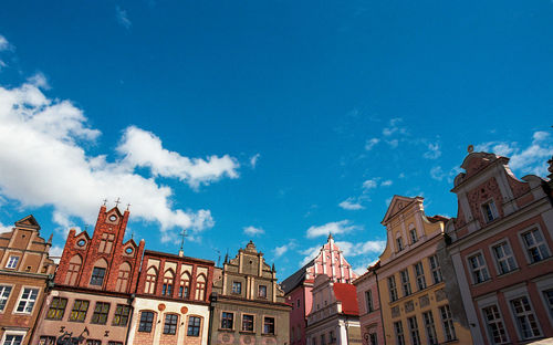 Low angle view of buildings in city