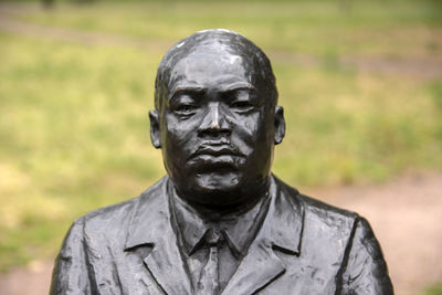 Close-up portrait of man wearing mask