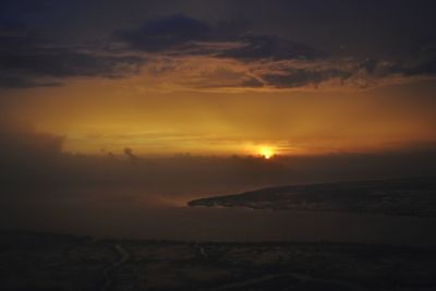 Scenic view of dramatic sky during sunset