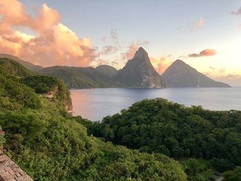 View of pitons in st. lucia