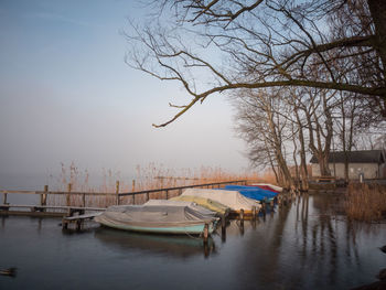 View of boats in lake