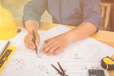 Architect working at desk in office