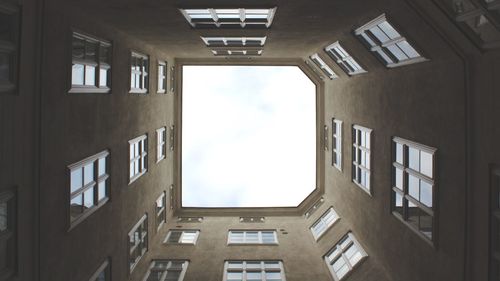 Low angle view of residential buildings against sky