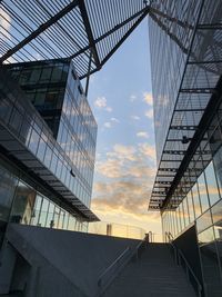Low angle view of modern buildings in city