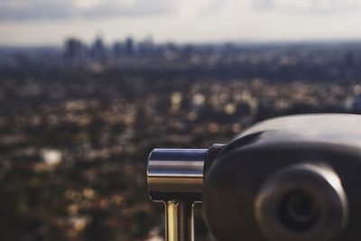 Close-up of coin-operated binoculars