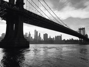 Low angle view of brooklyn bridge