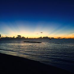 Scenic view of sea at sunset