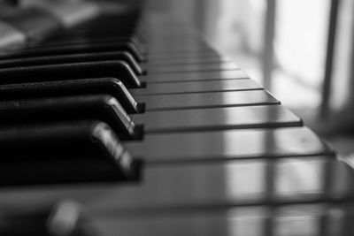 Close-up of piano keys